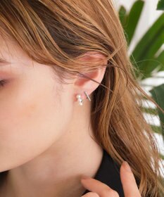 Phoebe 〈シリーズ累計販売15000点突破！〉ダブルデコレイトカフイヤリング　シルバー