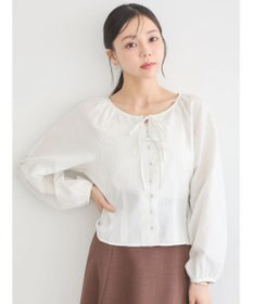 earth music&ecology フロントリボンブラウス