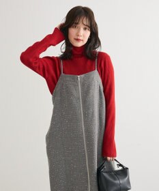 Green Parks フロントＺＩＰツイードキャミワンピース