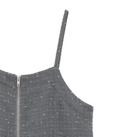 Green Parks フロントＺＩＰツイードキャミワンピース