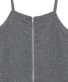 Green Parks フロントＺＩＰツイードキャミワンピース