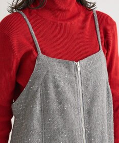 Green Parks フロントＺＩＰツイードキャミワンピース