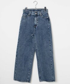 WEGO ウエストフィットワイドストレートデニムパンツ