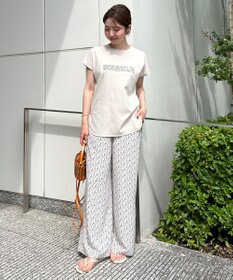 UNFILO L BEAUTY FORM ロゴ刺繍フレンチスリーブTシャツ