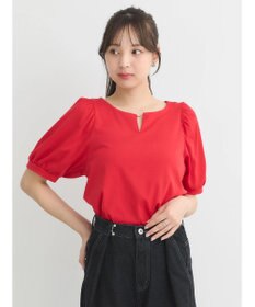 earth music&ecology パフスリーブキラリポイントプルオーバー