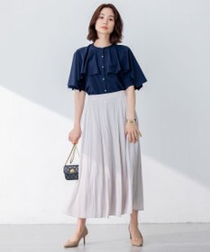 組曲 【洗える】ブラウスライクジャージーポンチョライク カットソー