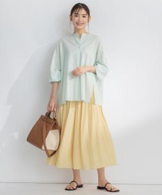 組曲 【新色追加・ウエスト調整可】ギャザーライトデシン パンツ