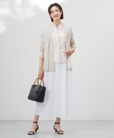 J.PRESS LADIES 【洗える】ランダムストライプ スタンドカラー  ブラウス