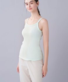 une nana cool 綿100% リブ編みコットン キャミソール