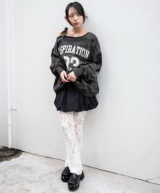 WEGO 【25年秋冬新作】2WAYグラフィックワンショルBIGスウェット