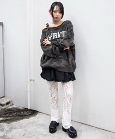 WEGO 【25年秋冬新作】2WAYグラフィックワンショルBIGスウェット