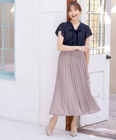 Tiaclasse L 【洗える/ウエストゴム】 ジョーゼットプリーツスカート