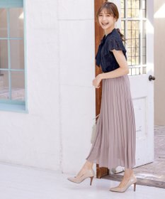 Tiaclasse L 【洗える/ウエストゴム】 ジョーゼットプリーツスカート