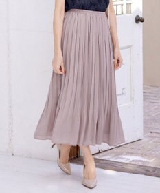 Tiaclasse L 【洗える/ウエストゴム】 ジョーゼットプリーツスカート