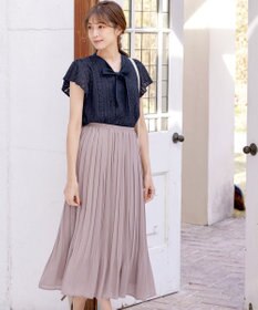 Tiaclasse L 【洗える/ウエストゴム】 ジョーゼットプリーツスカート