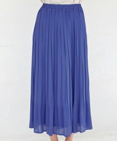 Tiaclasse L 【洗える/ウエストゴム】 ジョーゼットプリーツスカート