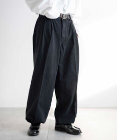 WEGO 【ウエストゴム】スーパーバギーデニムスラックス