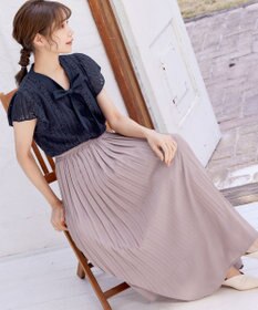 Tiaclasse L 【洗える/ウエストゴム】 ジョーゼットプリーツスカート