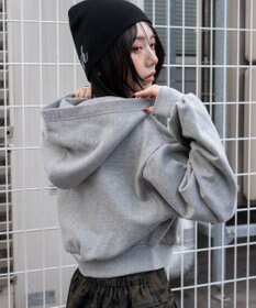 WEGO グラフィックショートZIPパーカー