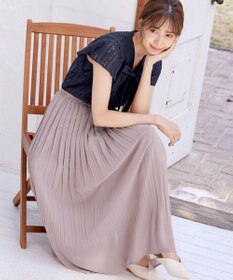 Tiaclasse L 【洗える/ウエストゴム】 ジョーゼットプリーツスカート