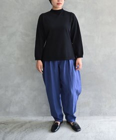 muuc 〈高品質ベルギーリネン100%〉ウエストゴムあり タックデザインスラックスパンツ