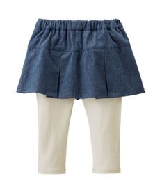 MIKI HOUSE HOT BISCUITS 【80-120cm】 デニム スカート付きパンツ
