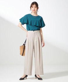 ANY SIS L 【前後着用・UVケア・洗える】2WAYジョーゼットジャージーフリル カットソー