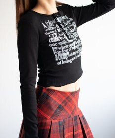 WEGO ヘンリーネックグラフィックピチトップス