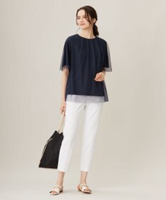 自由区 【洗える】シアーチュールプルオーバー カットソー