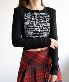 WEGO ヘンリーネックグラフィックピチトップス