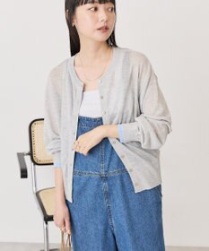 AMERICAN HOLIC シアー配色ニットカーディガン