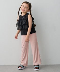 ANY KIDS ランダムリブ ワイドフレアパンツ