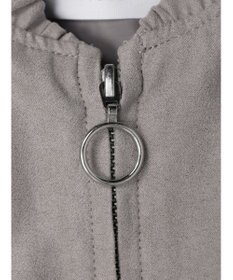 Green Parks スウェード調ギャザーブルゾン