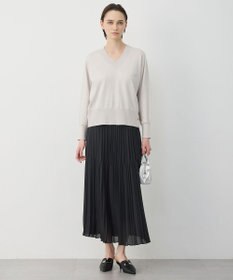 ICB クリアレーヨンストレッチ Vネックニット