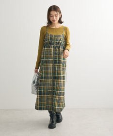 Green Parks もちっと袖配色ボートネックニットプルオーハ