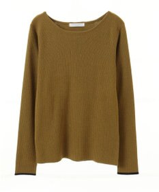 Green Parks もちっと袖配色ボートネックニットプルオーハ