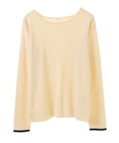 Green Parks もちっと袖配色ボートネックニットプルオーハ