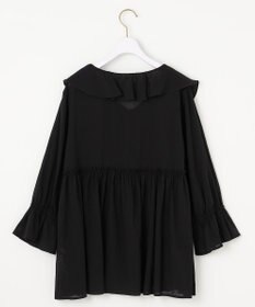 ANY SIS 【洗える】シアーヴィンテージライクラッフル ブラウス