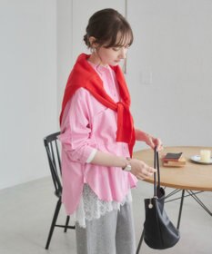 WEGO 着丈が選べる オーバーサイズ バンドカラー シャツ / ストライプ / 無地