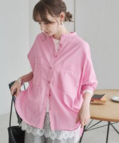 WEGO 着丈が選べる オーバーサイズ バンドカラー シャツ / ストライプ / 無地