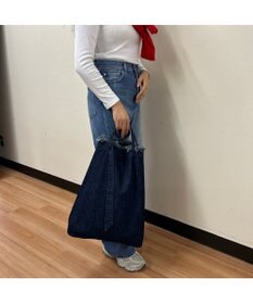 woadblue 【157】DENIM TIE TOTE デニムトートバッグ ダークブルー