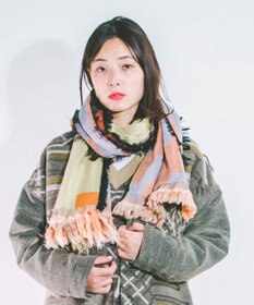 POLS 【やわらかな綿100％/洗える】POINT モヒカンストール