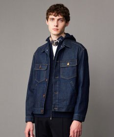 JOSEPH ABBOUD 【軽量/ストレッチ/JAPANファブリック/きれいめ】コーテッドストレッチデニム ジャケット