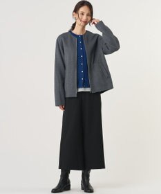 J.PRESS LADIES S ウールナイロンリバー ノーカラー コート