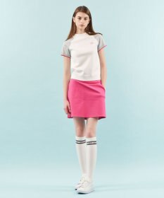 23区GOLF 【WOMEN】【ウォッシャブル】バイカラー モックネック ニット
