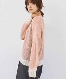 AMERICAN HOLIC モヘアライク配色ニットプルオーバー