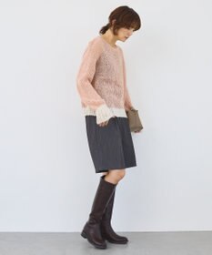 AMERICAN HOLIC モヘアライク配色ニットプルオーバー