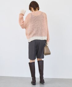 AMERICAN HOLIC モヘアライク配色ニットプルオーバー