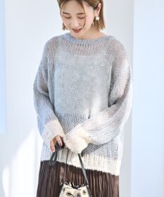 AMERICAN HOLIC モヘアライク配色ニットプルオーバー