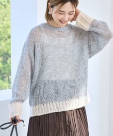 AMERICAN HOLIC モヘアライク配色ニットプルオーバー